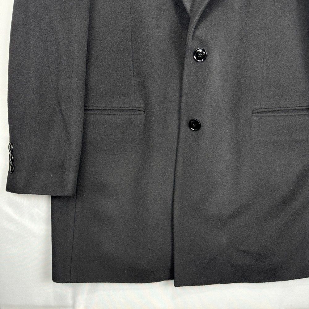 Veno Giovanni Wool Top Coat Black Size 2XL 48 Mens 3/4 Length Overcoat Jacket - Picture 5 of 14